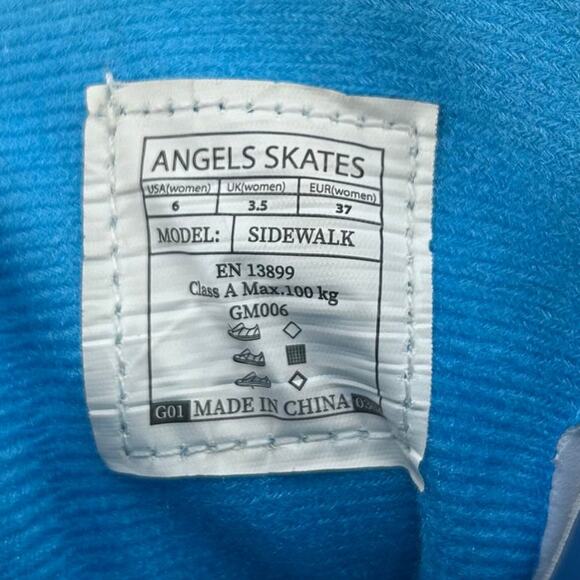 Angels Skates Sidewalk Iridescent Silver + Elbow & Knee Pads + Bag Women’s Sz 6 - Picture 7 of 12